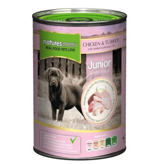 Picture of NATURES MENU DOG JUNIOR CHK/TU