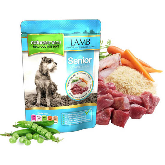 Picture of NATURES MENU DOG SEN CHK/LAMB 